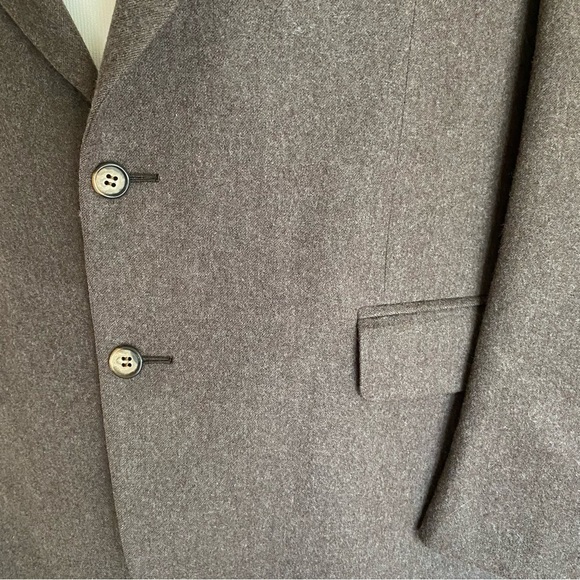 Alexandre of England Brown 100% Wool 2 Button Blazer Jacket - Size 46 - Picture 2 of 10